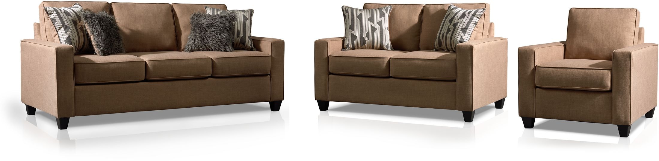 Burton Sofa, Loveseat and Chair Taupe Value City Furniture