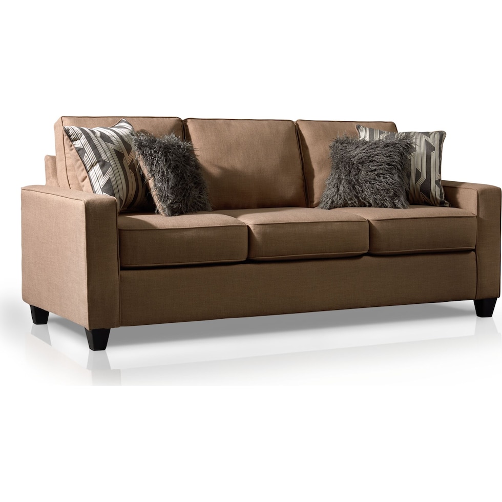 burton light brown sleeper sofa   