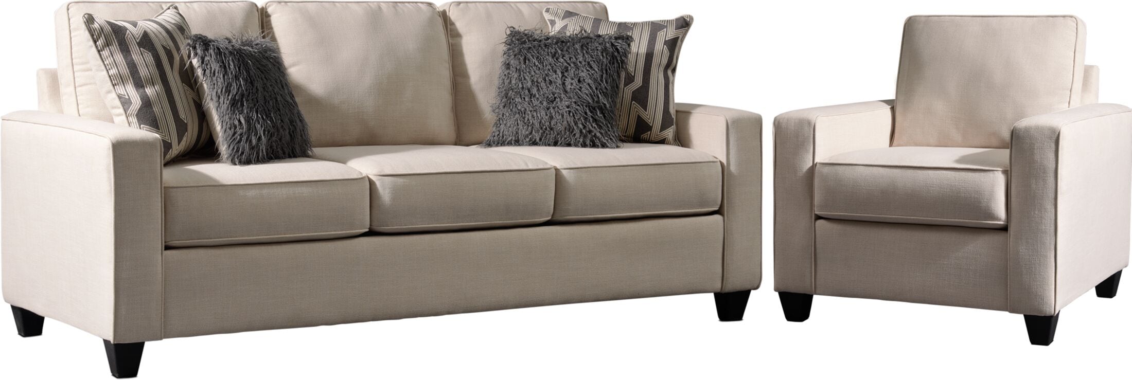 Burton Sofa and Chair Set Ivory Value City Furniture