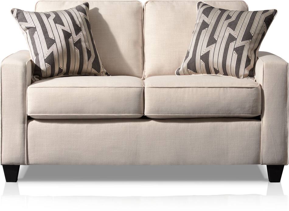 Burton Loveseat Ivory Value City Furniture