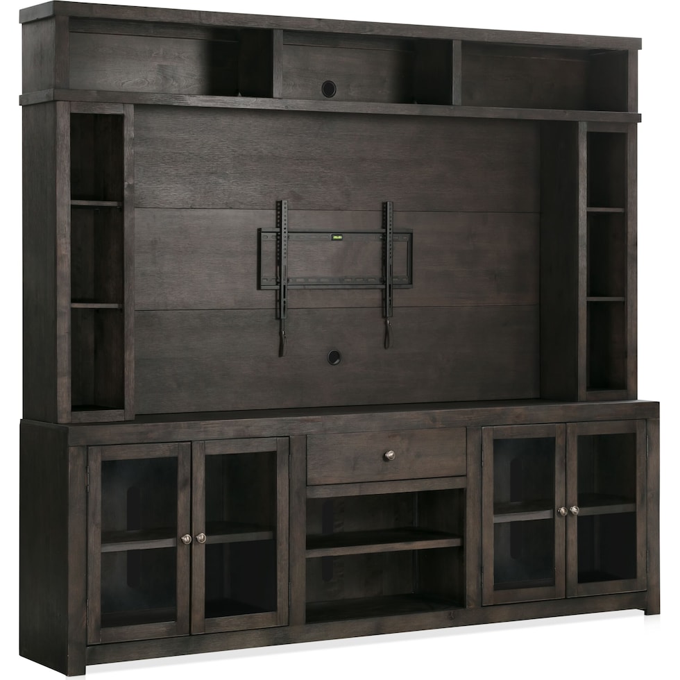 butler entertainment dark brown entertainment wall unit   