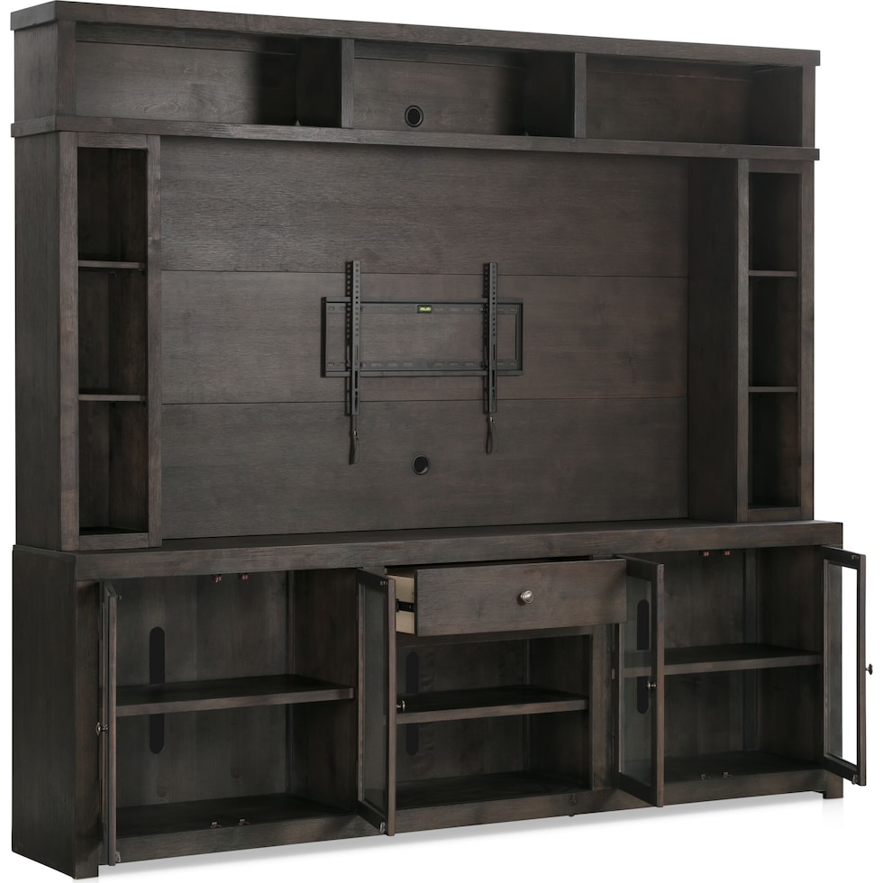 butler entertainment dark brown entertainment wall unit   