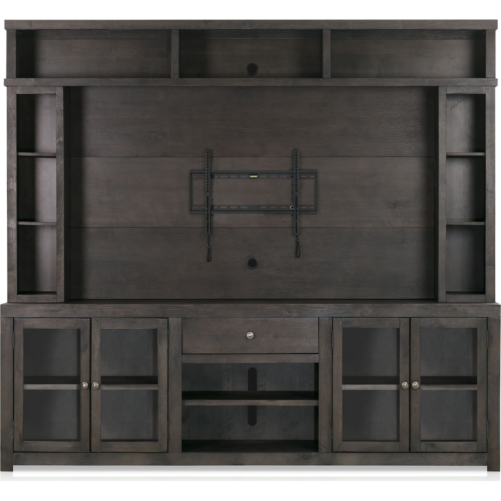 butler dark brown entertainment wall unit   