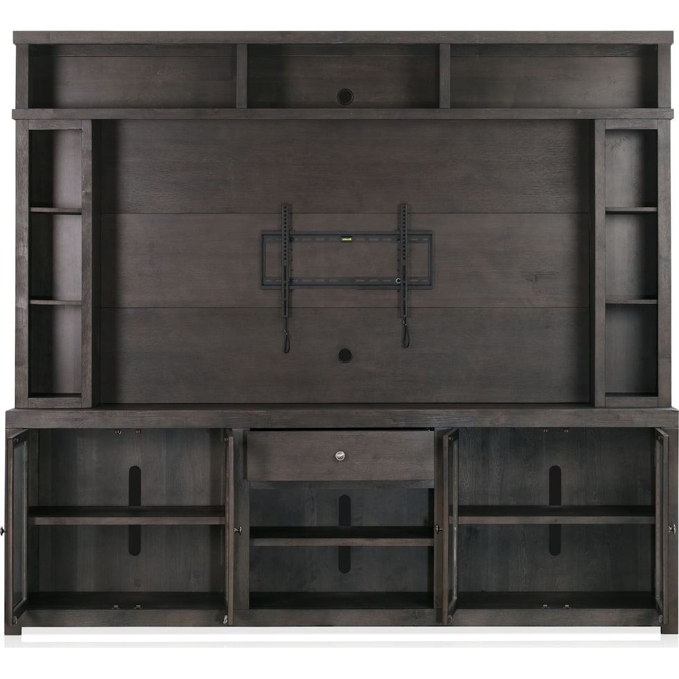 butler dark brown entertainment wall unit   