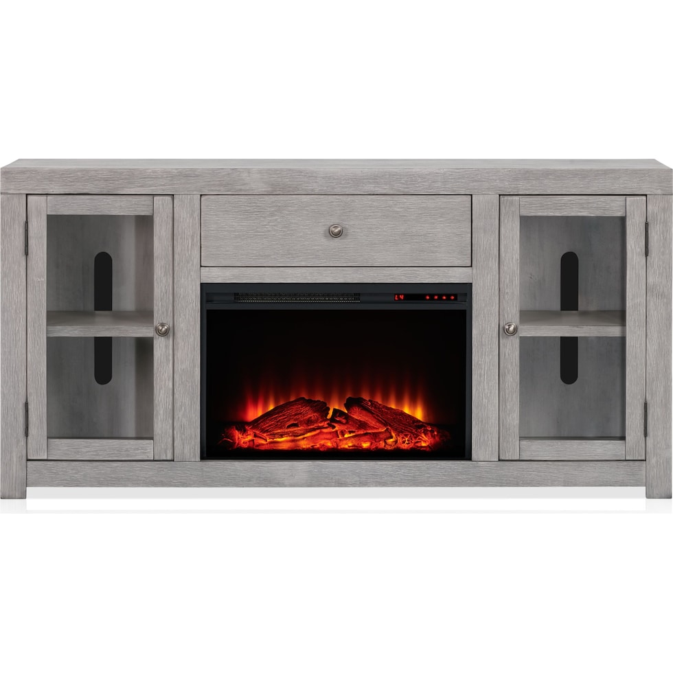 butler gray fireplace tv stand   