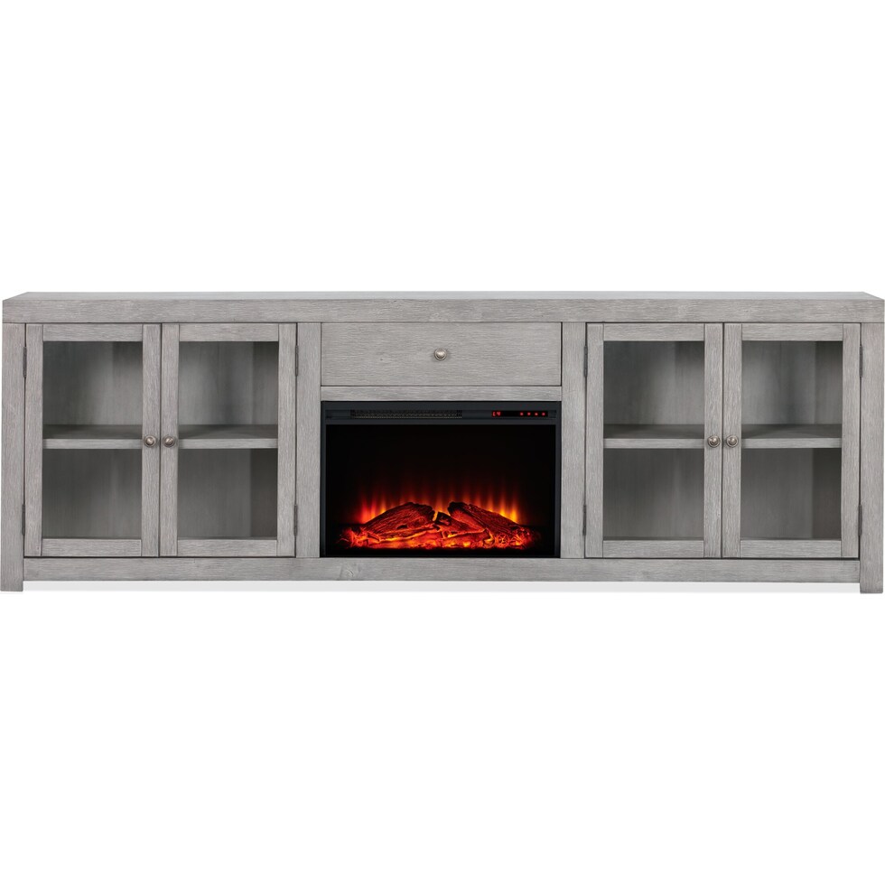 butler gray fireplace tv stand   