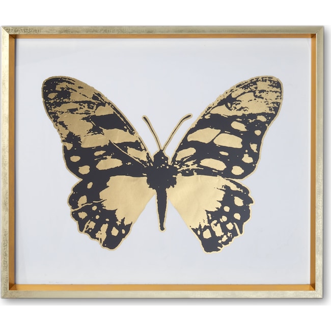 Home Accessories - Butterfly Wall Art - Black/Gold