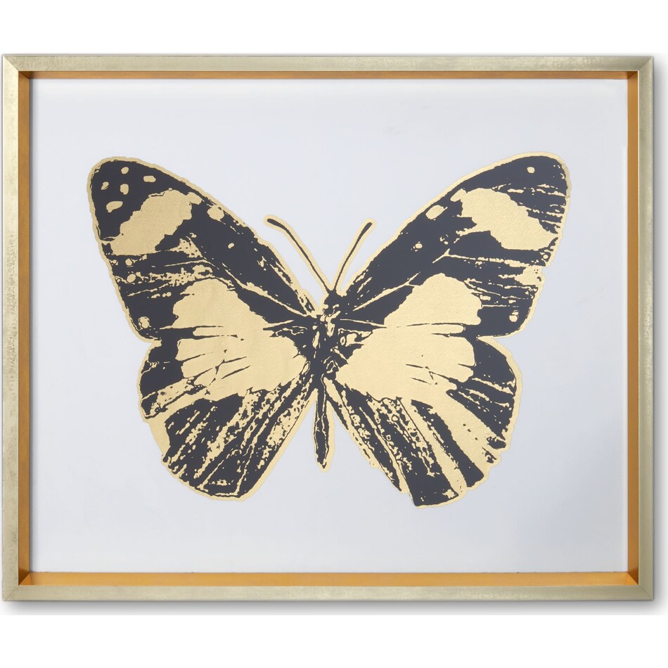 butterfly black and gold wall art   