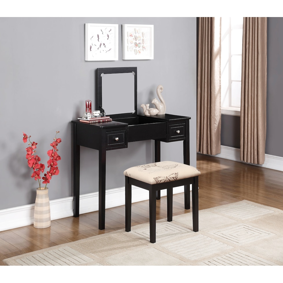 butterfly black vanity desk   