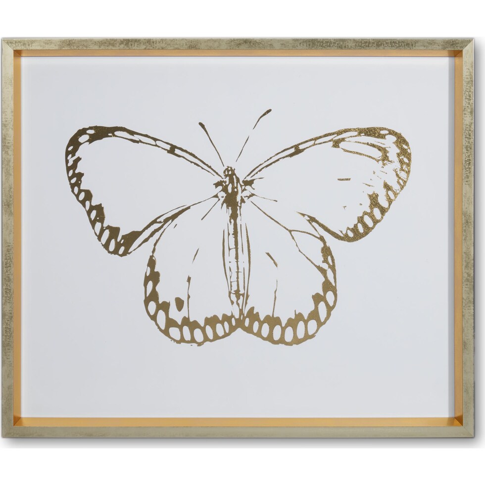 butterfly blue and gold wall art   