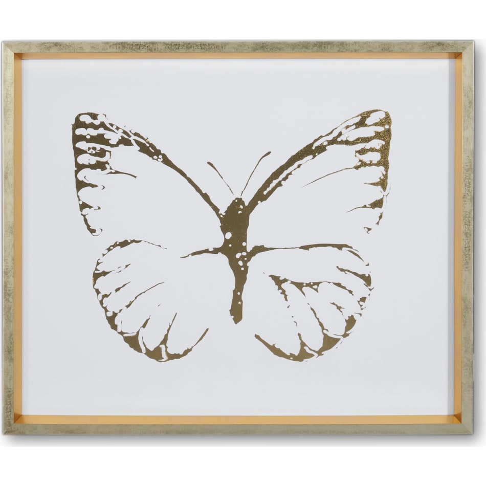 butterfly blue and gold wall art   