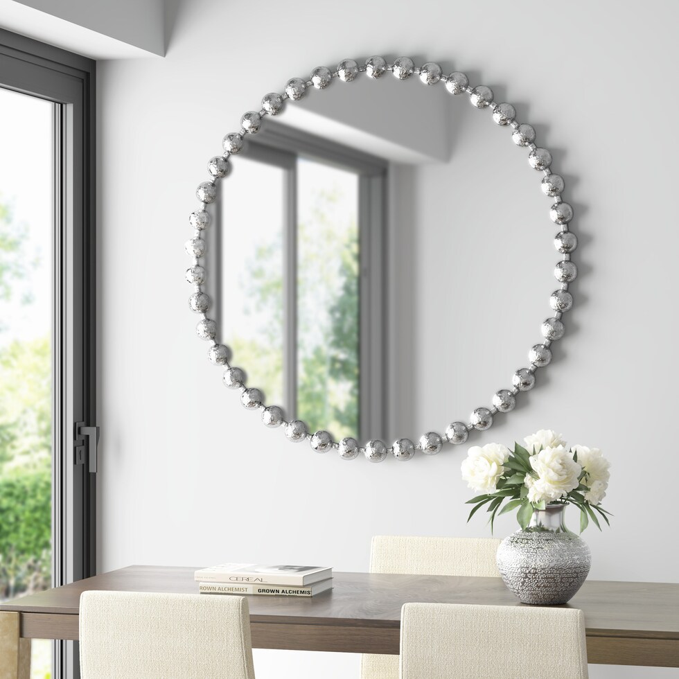 button silver mirror   