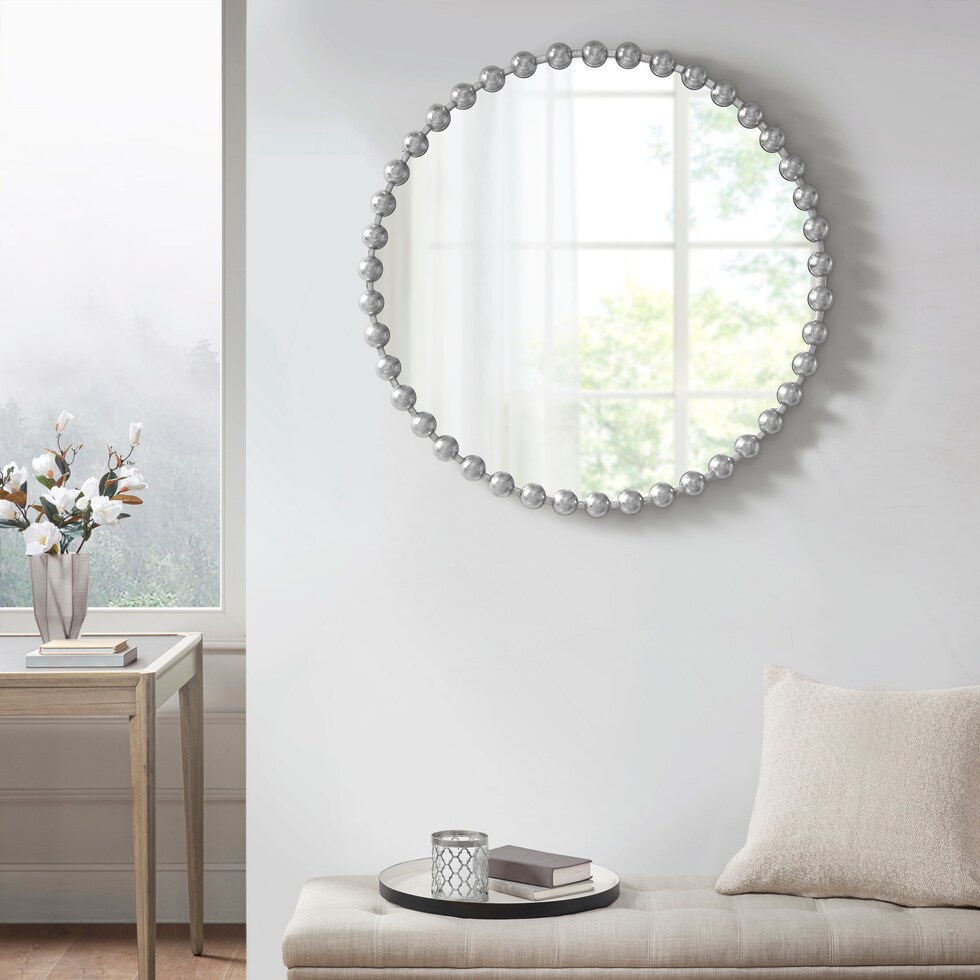 button silver mirror   
