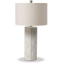 cable knit white table lamp   