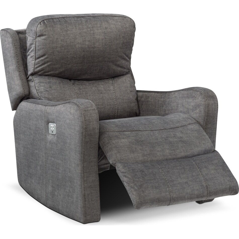 Cabo DualPower Recliner Gray Value City Furniture