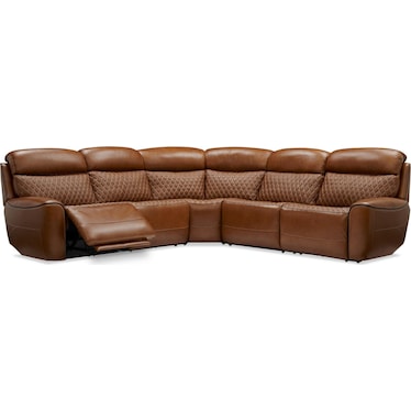 Cabrera 5-Piece Dual-Power Sectional - Brown