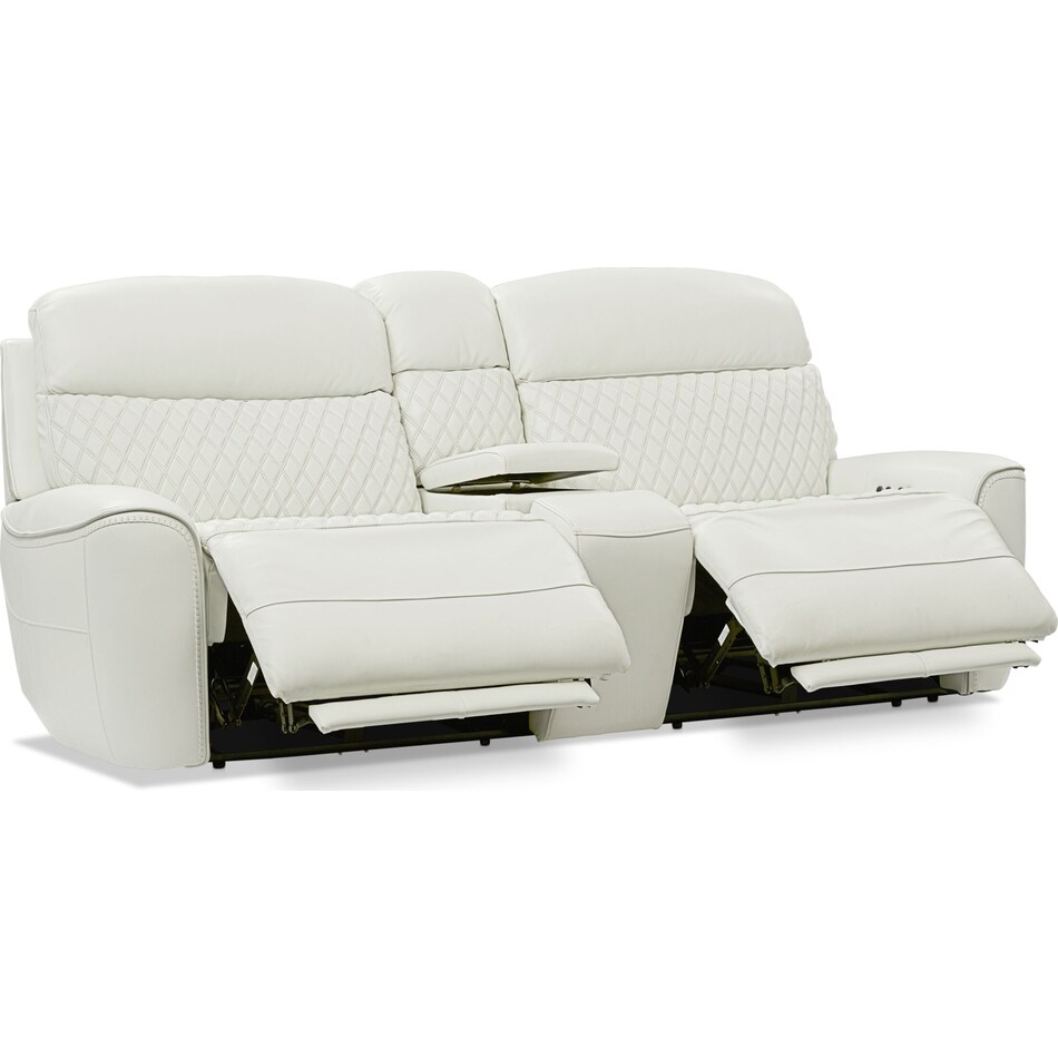 cabrera white power reclining loveseat   