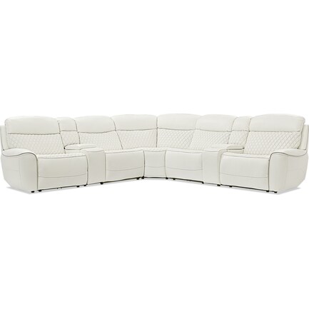 Cabrera 7-Piece Dual-Power Sectional With Console - White