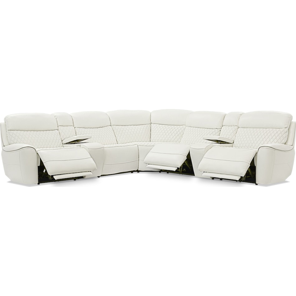 cabrera white power reclining sectional   