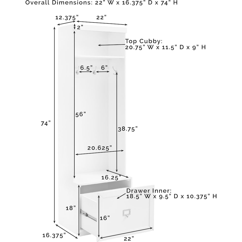 caddie dimension schematic   