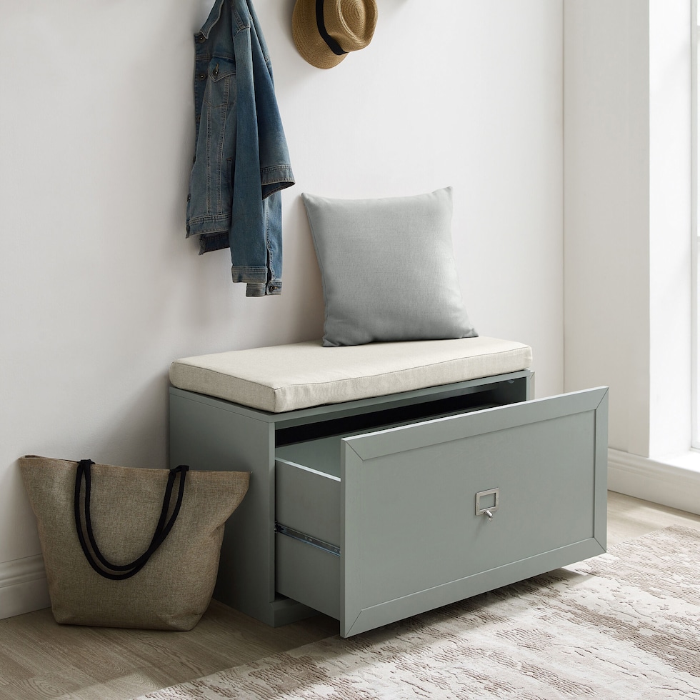 caddie gray entryway bench   