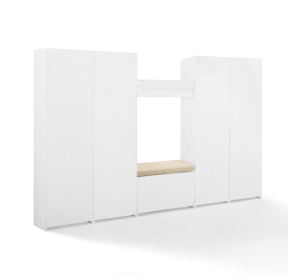 Caddie 6Piece Entryway Set with Bench, Shelf, 2 Hall Trees and 2