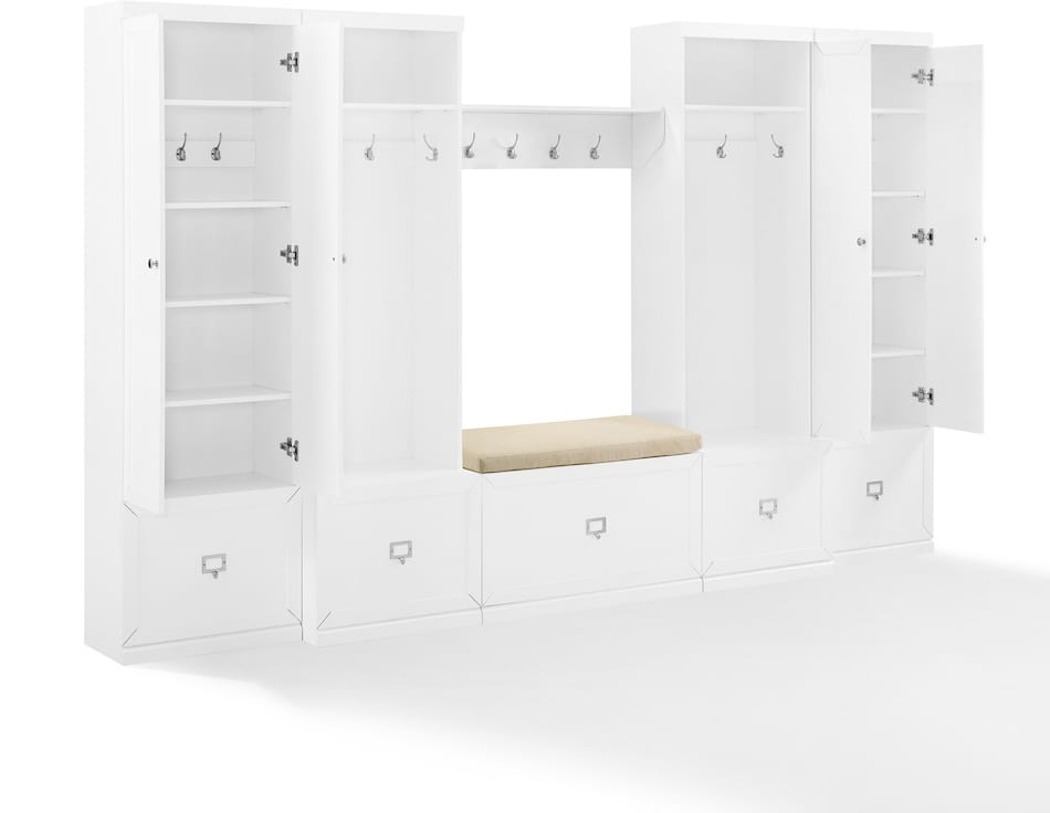 Caddie 2 Pantries, 2 Hall Trees, Bench, and Shelf Set | Value City ...