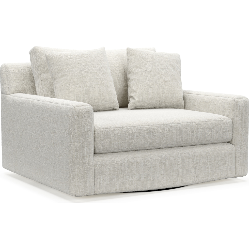 cade white swivel chair   