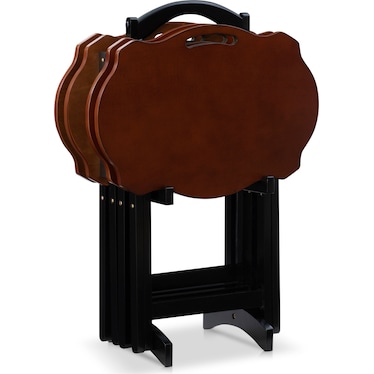 Caine Tray Tables - Dark Brown