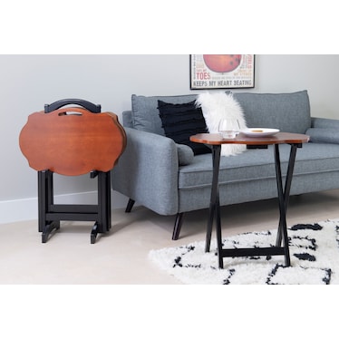 Caine Tray Tables - Dark Brown