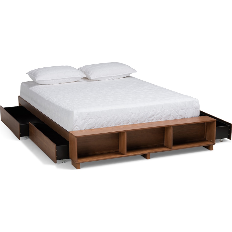 calista dark brown queen bed   