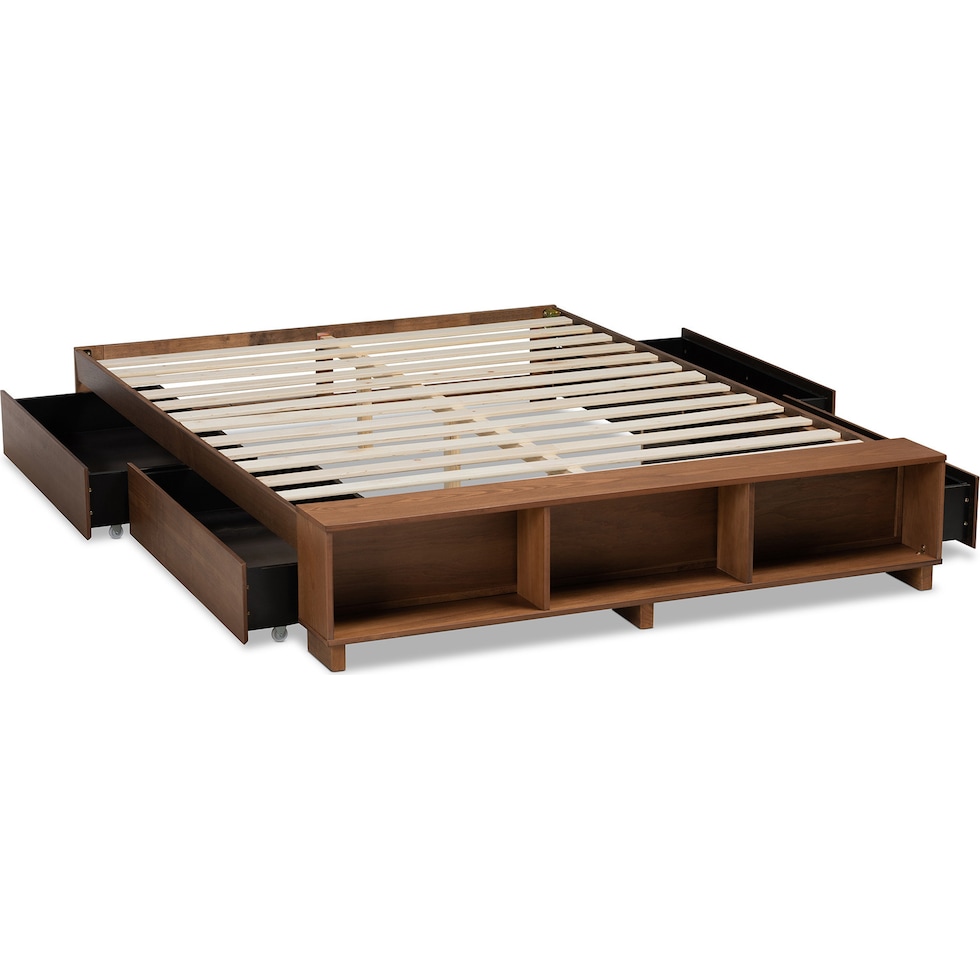 calista dark brown queen bed   