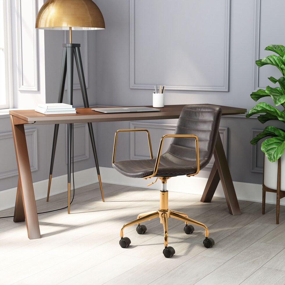 callan dark brown desk chair   