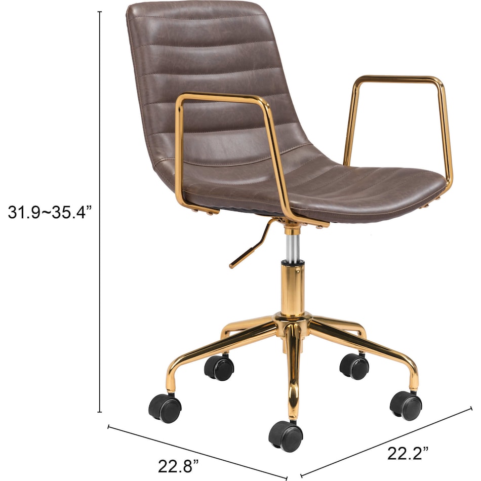 callan dark brown desk chair   