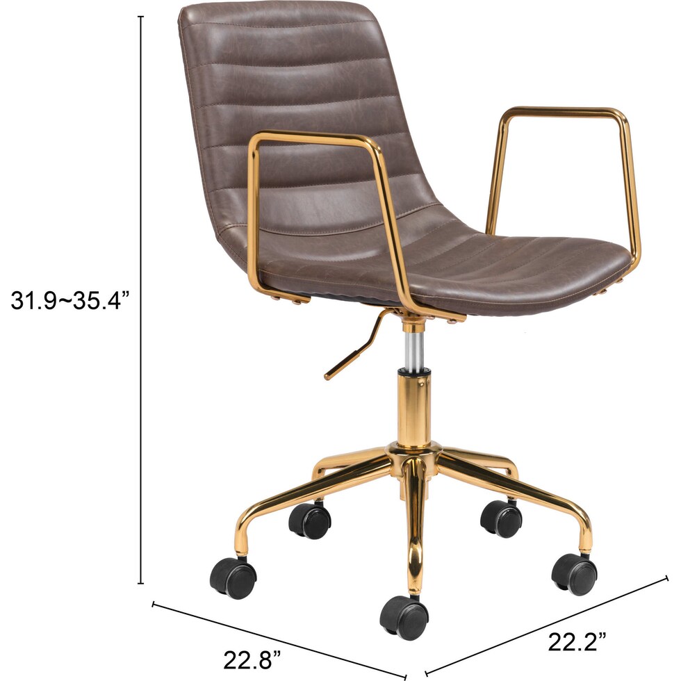 callan dark brown desk chair   