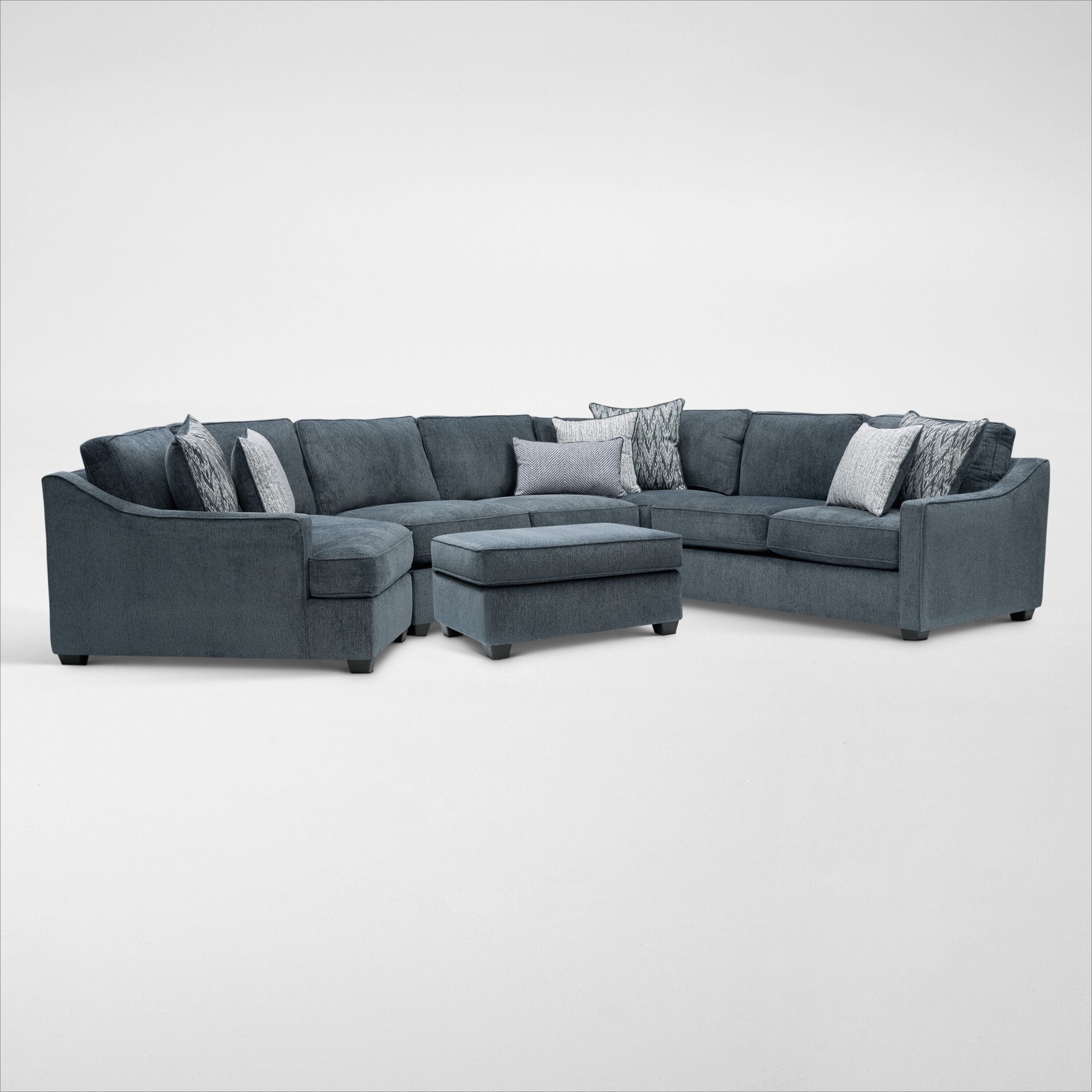 Callie 3-Piece Sectional with Left-Facing Cuddler and Ottoman - Navy
