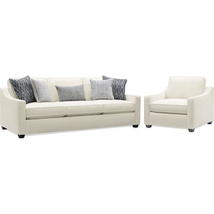Callie Sofa and Chair Set - Ivory
