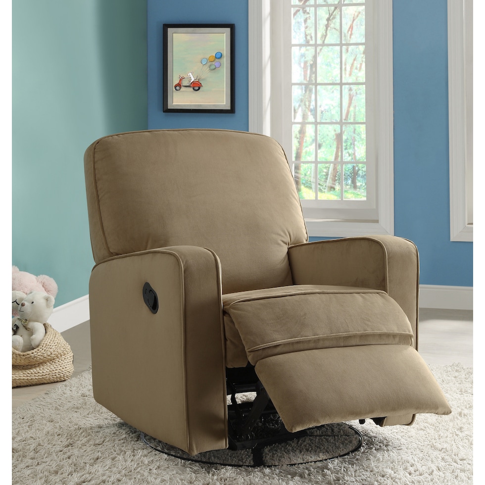 cally dark brown glider recliner   