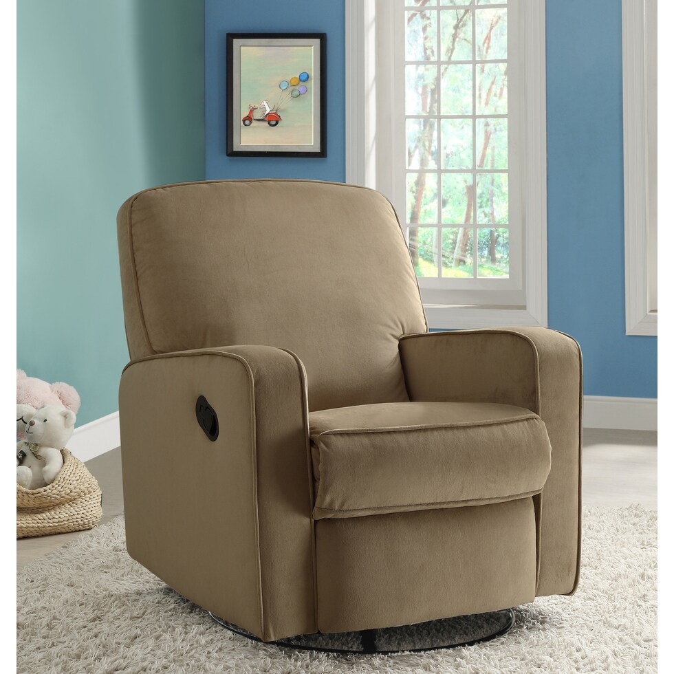 cally dark brown glider recliner   