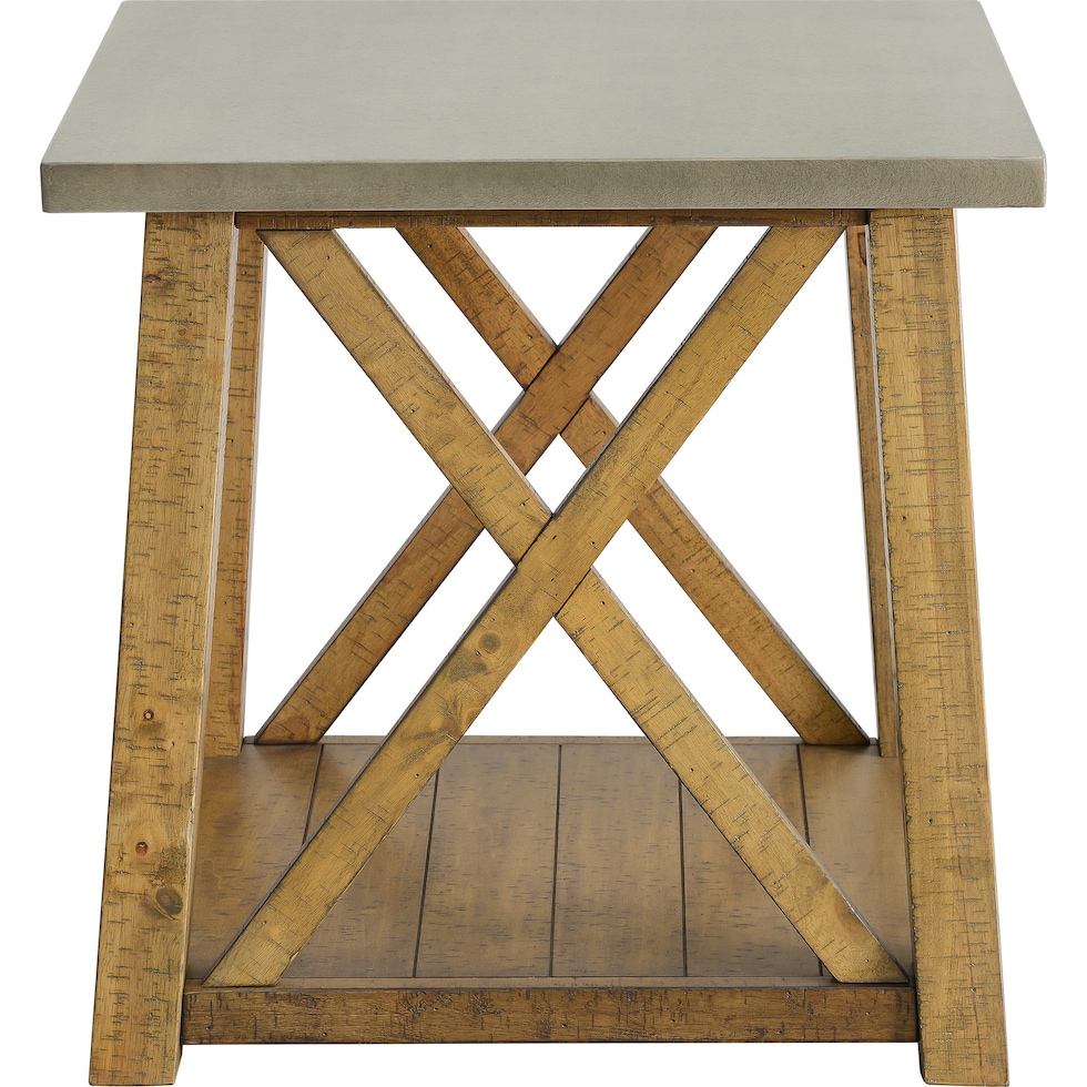 calvin gray brown end table   