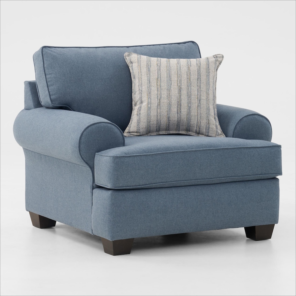 camden living room blue chair   
