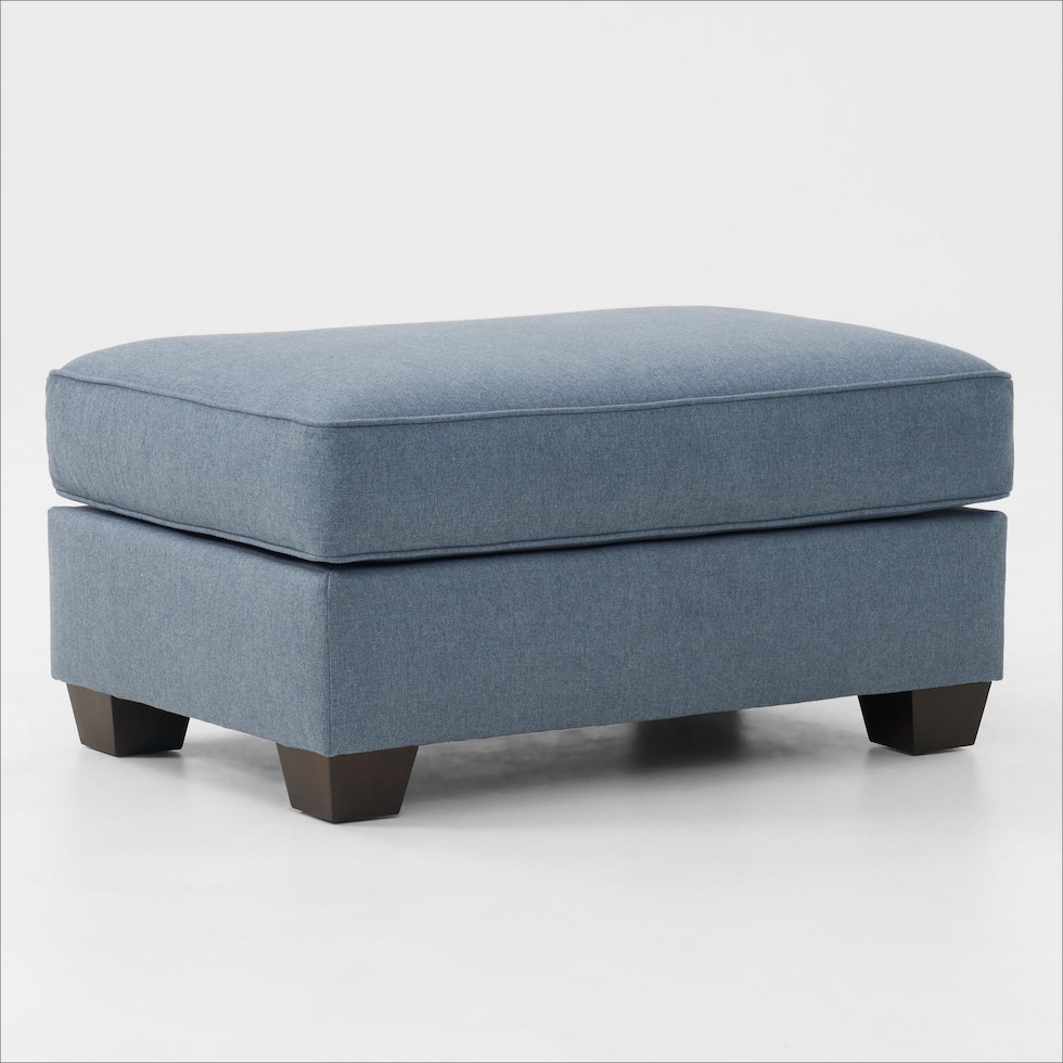 camden living room blue ottoman   