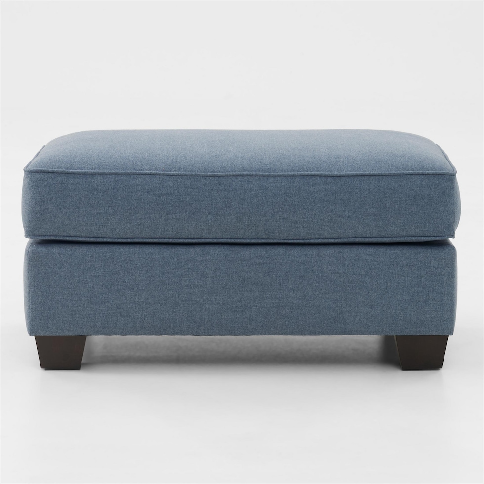 camden living room blue ottoman   