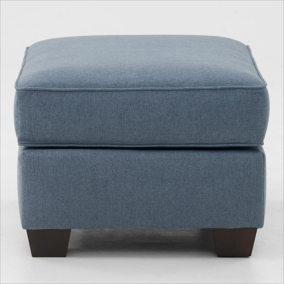 camden living room blue ottoman   