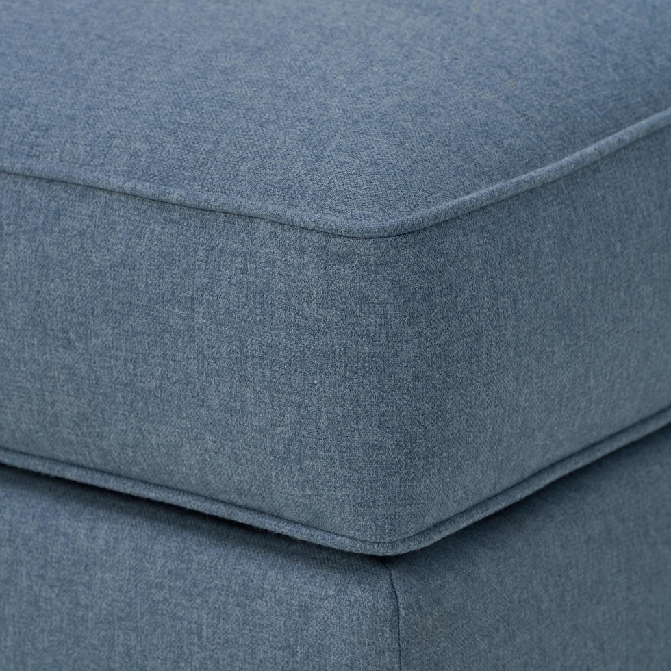 camden living room blue ottoman   