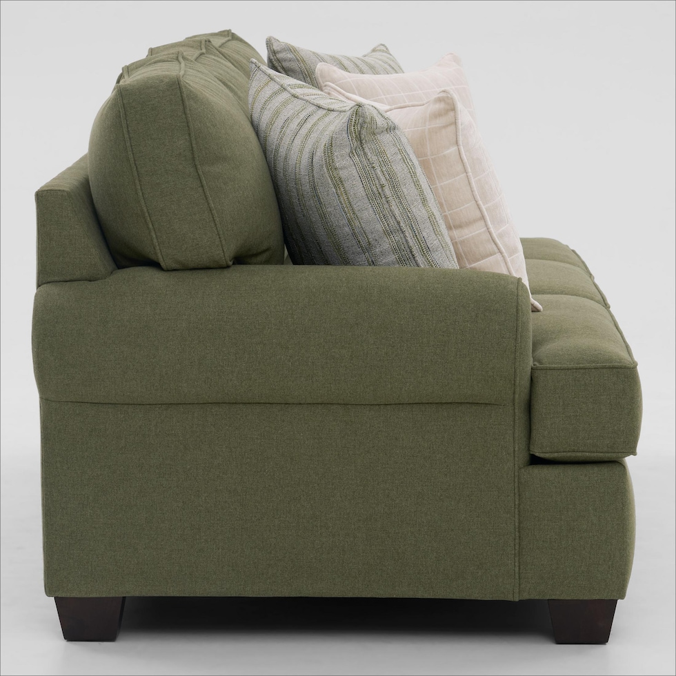 camden living room green sofa   