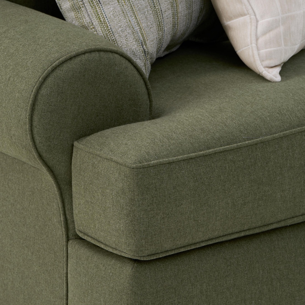 camden living room green sofa   