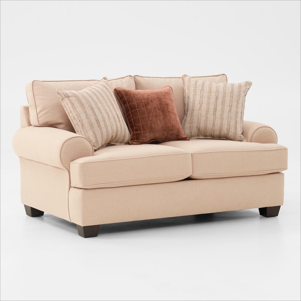 camden living room light brown loveseat   