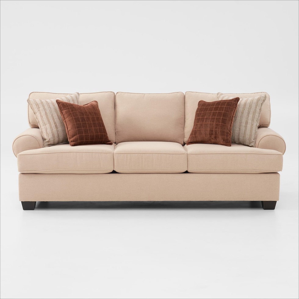 camden living room light brown sofa   