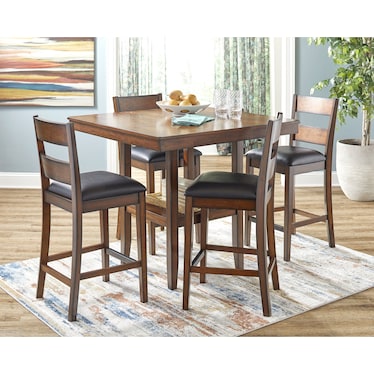 Cameron Counter-Height Dining Table with 4 Dining Chairs